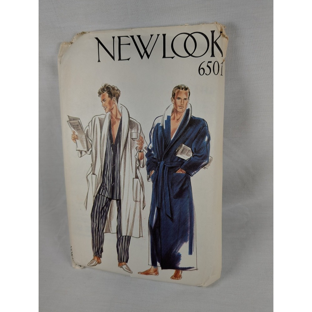 New Look 6501 Men's Robe Patterns Uncut